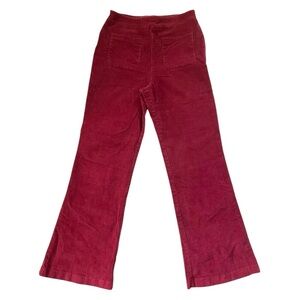 Y2K Selfe Red Flare Corduroy Pants Women Medium High Waist Hippie Boho Inspired‎
